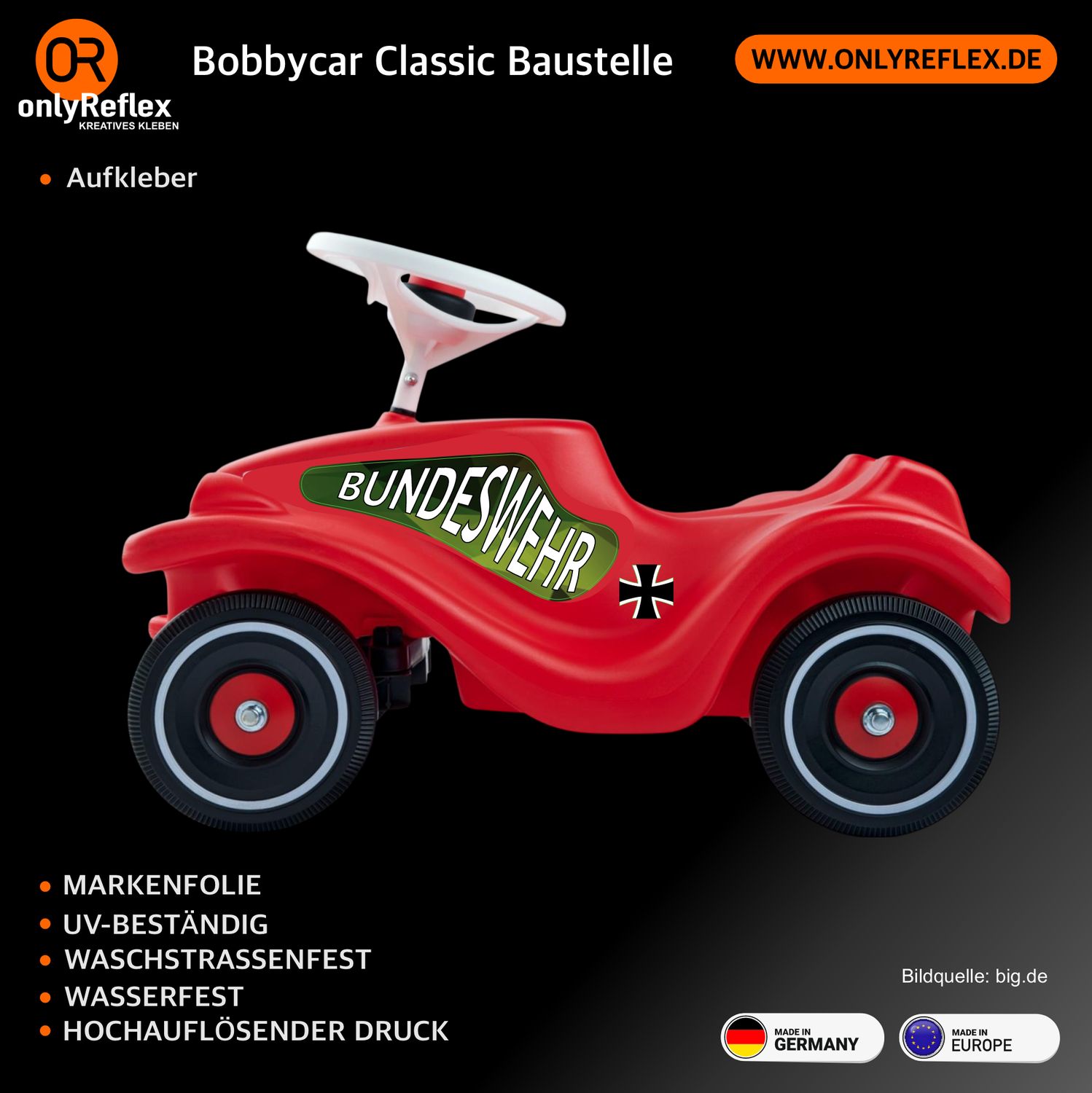 Bundeswehr Bobby Car Classic , Aufkleber