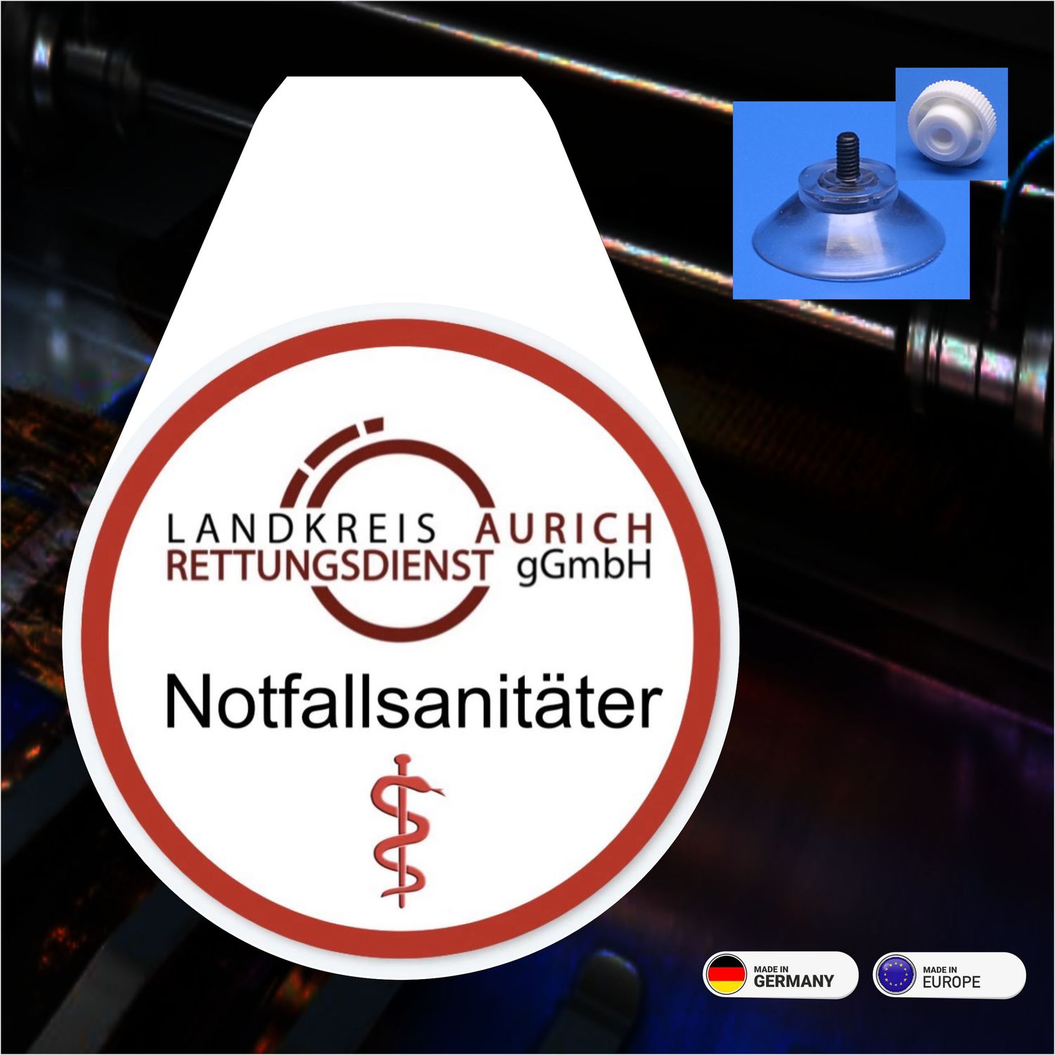 Landkreis Aurich - Schild mit Saugnapf Landkreis Aurich - Schild mit Saugnapf
