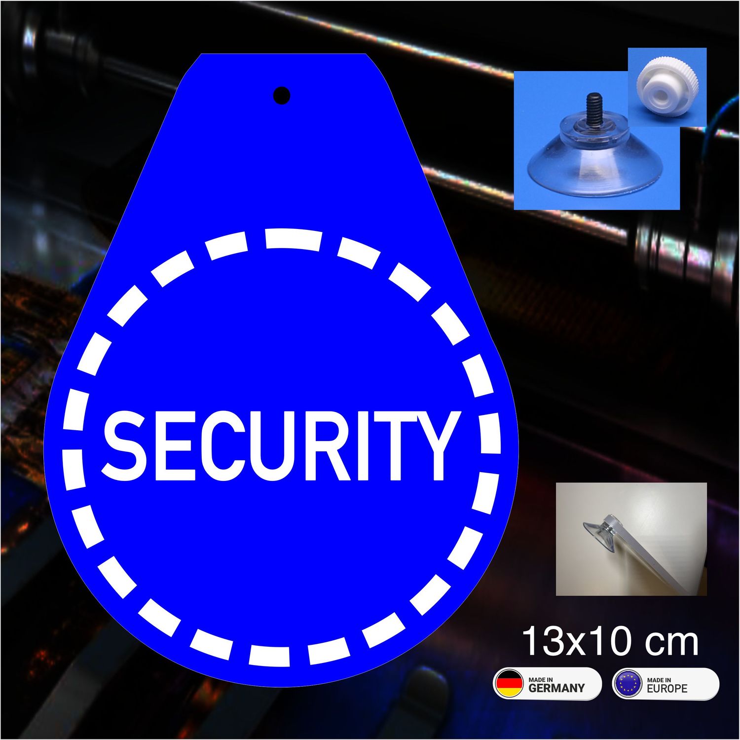 Security Wappen, Schild mit Saugnapf Security Wappen, Schild mit Saugnapf