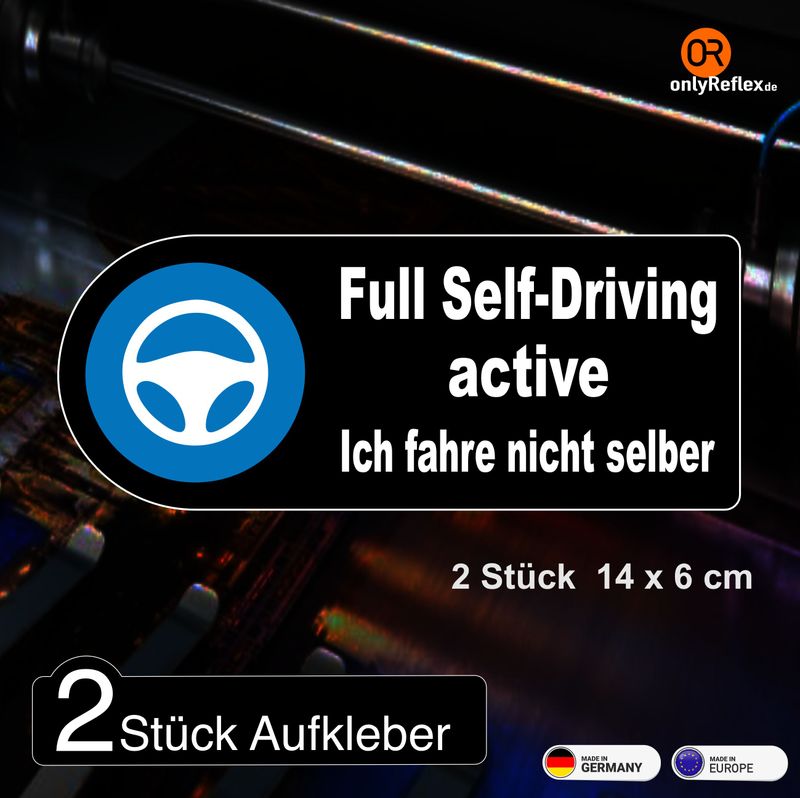 Full Self-Driving FSD Tesla Aufkleber , 2 Stück, 14x6 cm Full Self-Driving FSD Tesla Aufkleber , 2 Stück, 14x6 cm
