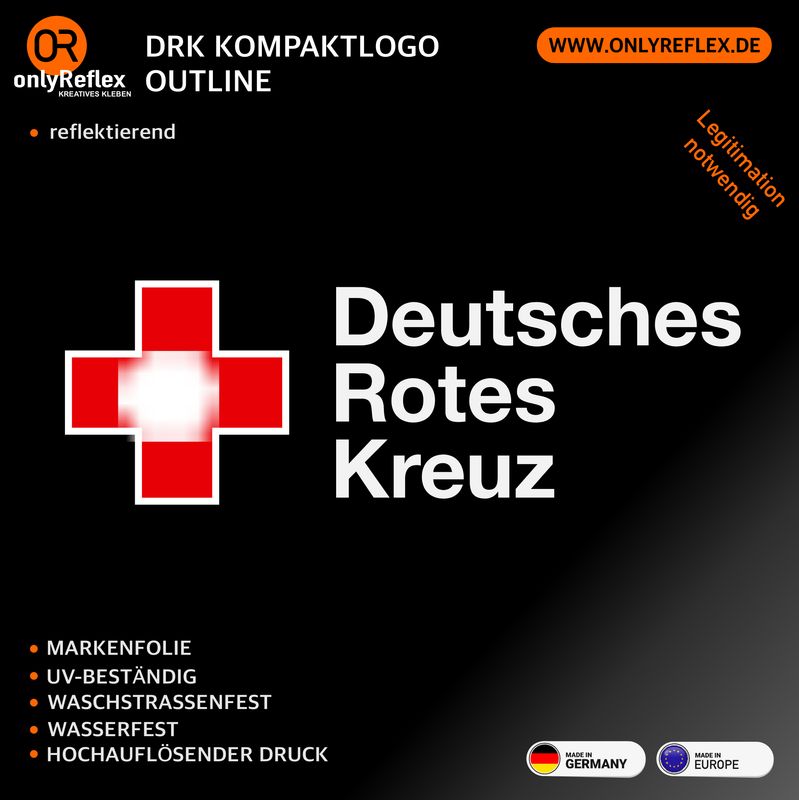 Deutsches Rotes Kreuz - Kompaktlogo Style Outline - Aufkleber Deutsches Rotes Kreuz - Kompaktlogo Style Outline - Aufkleber