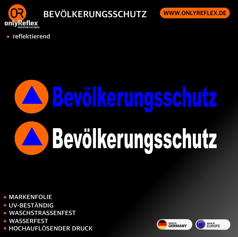 Bevölkerungsschutz Langlogo Aufkleber (ohne Hintergrund) Bevölkerungsschutz Langlogo Aufkleber (ohne Hintergrund)