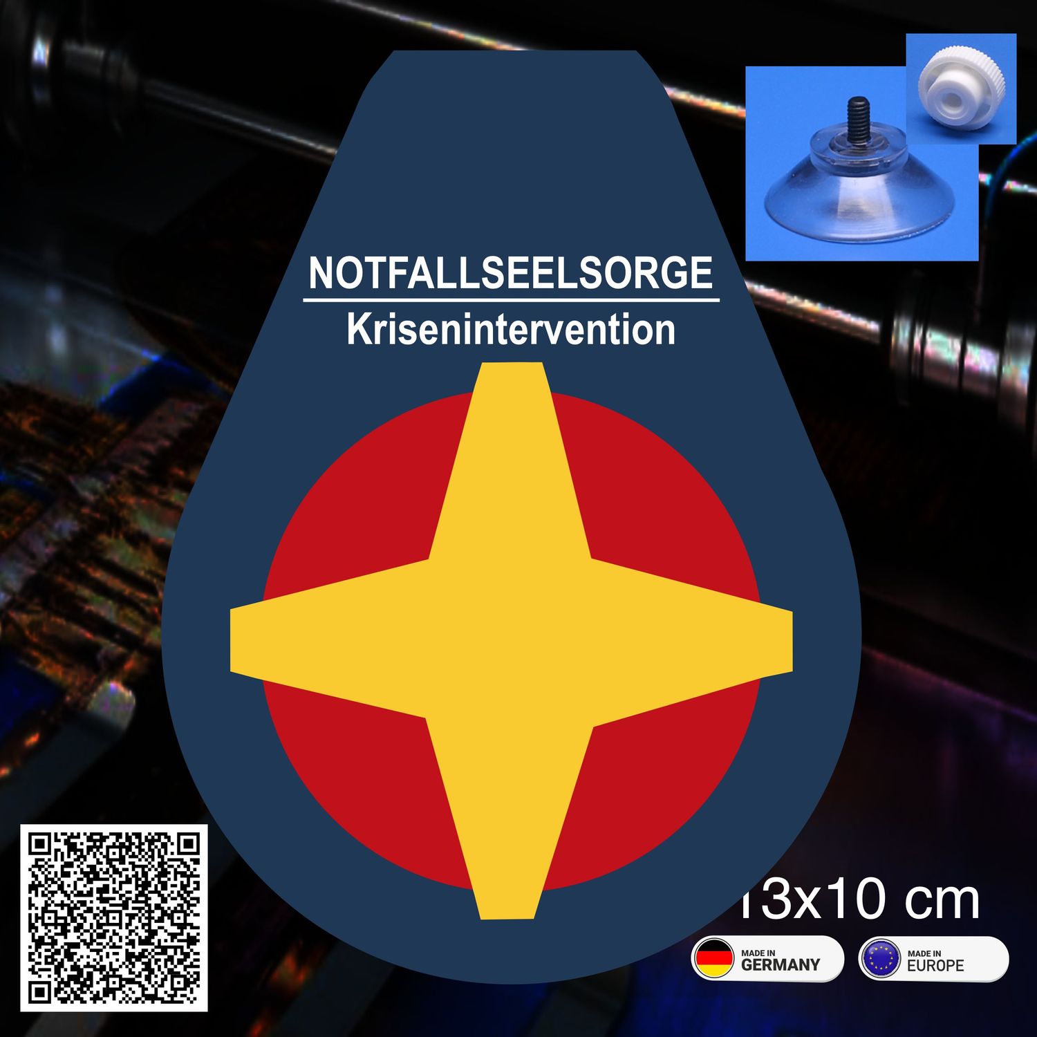 Notfallseelsorge Wappen, Schild mit Saugnapf Notfallseelsorge Wappen, Schild mit Saugnapf