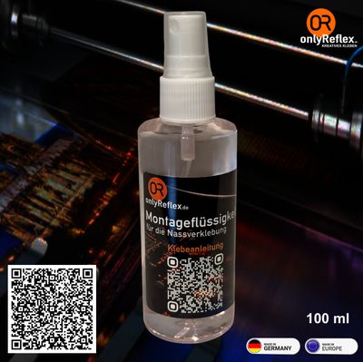 Verklebeflüssigkeit für Aufkleber, 100 ml mit Sprühflasche Verklebeflüssigkeit für Aufkleber, 100 ml mit Sprühflasche