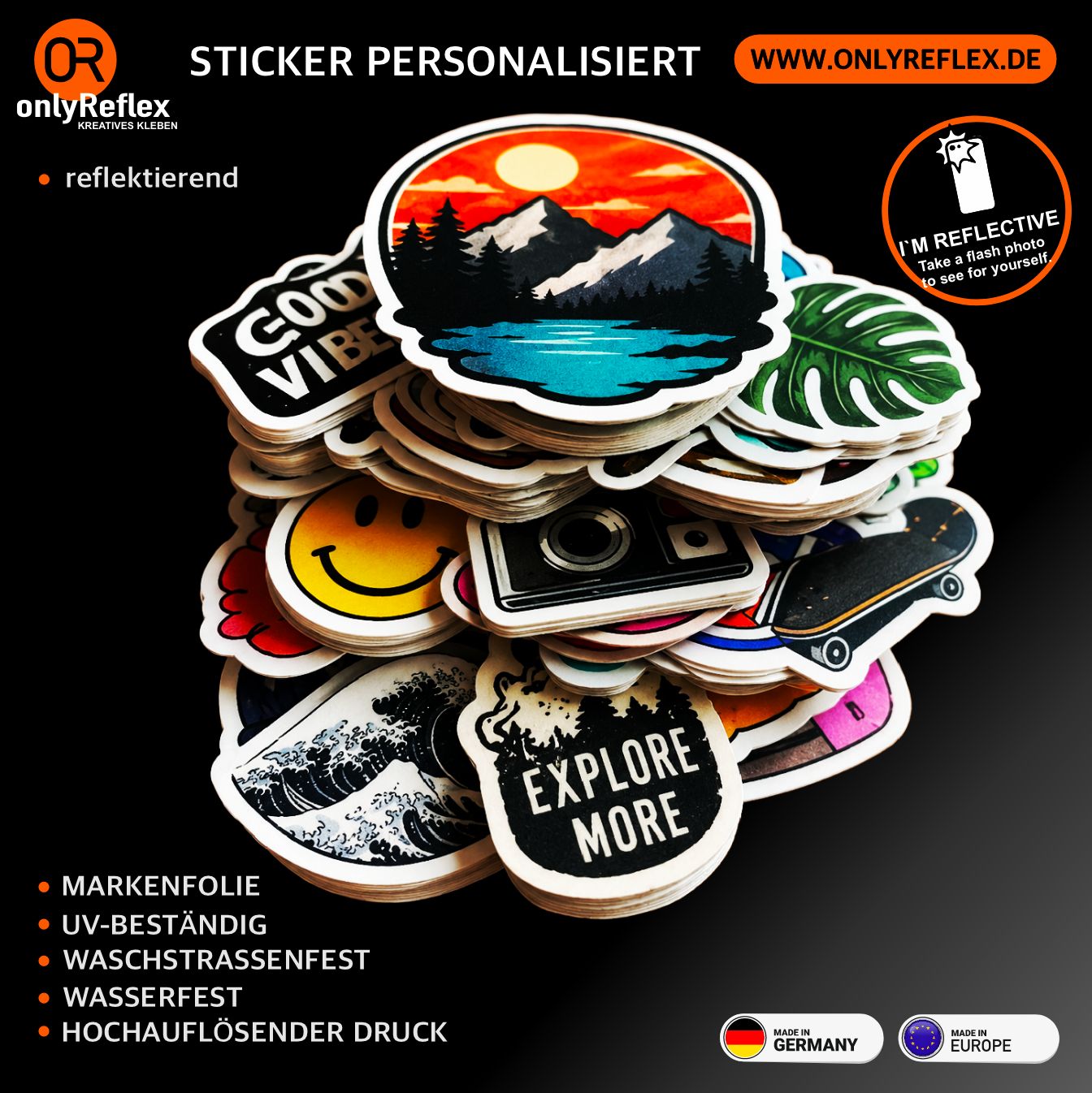 STICKER PERSONALISIERT - permanent klebend - reflektierend STICKER PERSONALISIERT - permanent klebend - reflektierend