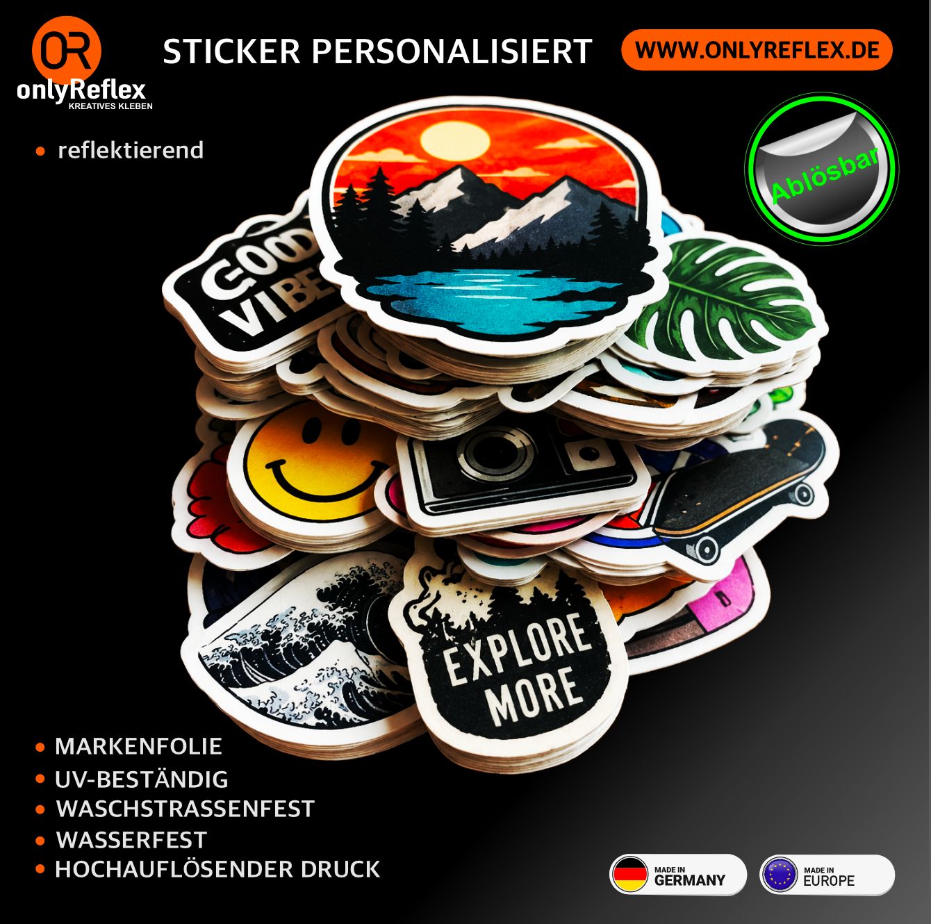 STICKER PERSONALISIERT - Ablösbar - reflektierend STICKER PERSONALISIERT - Ablösbar - reflektierend