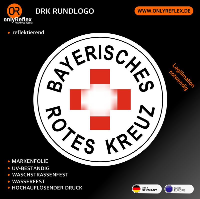 Bayerisches Rotes Kreuz- Rundlogo- Aufkleber Bayerisches Rotes Kreuz- Rundlogo- Aufkleber