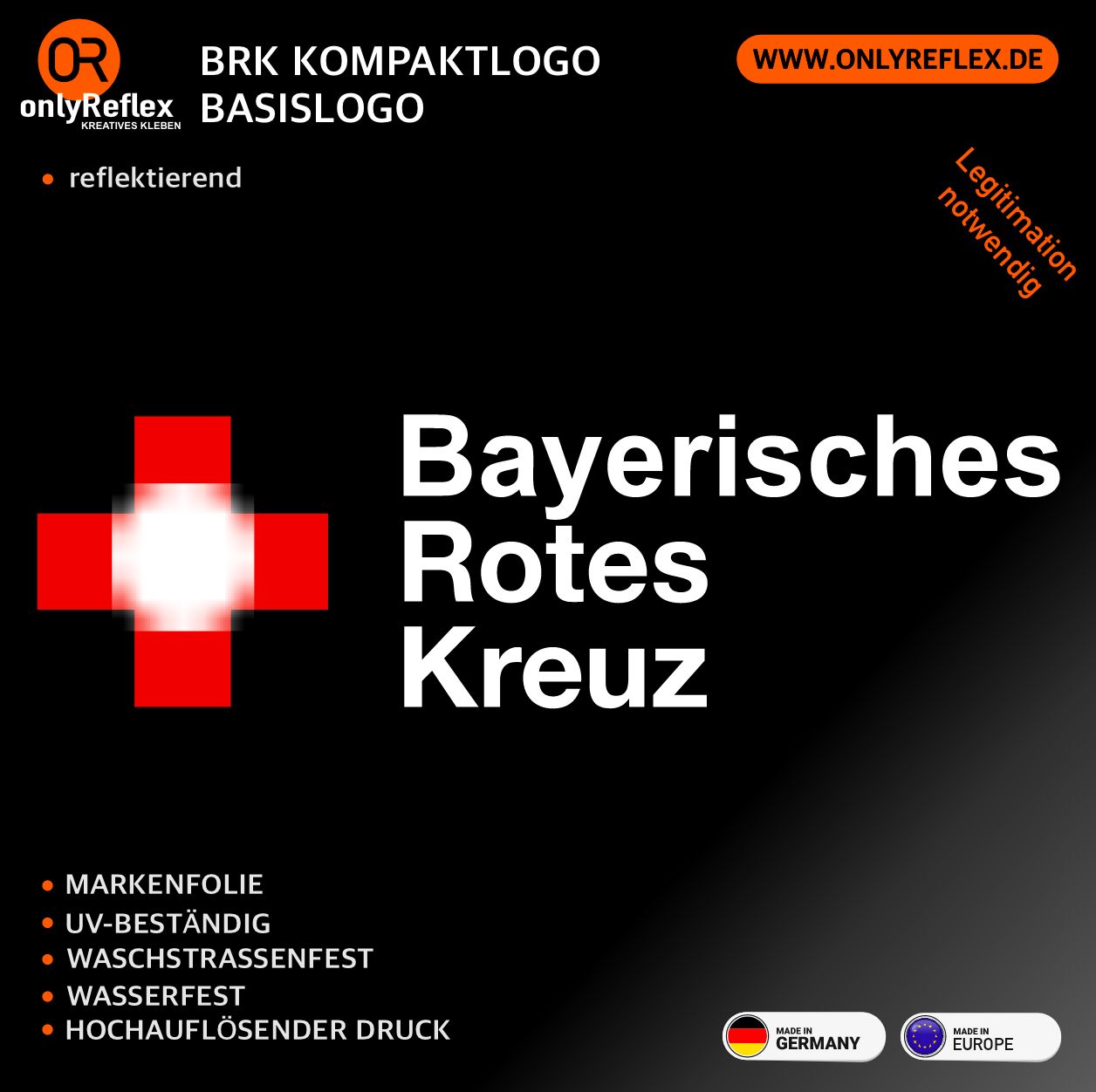 Bayerisches Rotes Kreuz - Kompaktlogo Style Basislogo - Aufkleber Bayerisches Rotes Kreuz - Kompaktlogo Style Basislogo - Aufkleber
