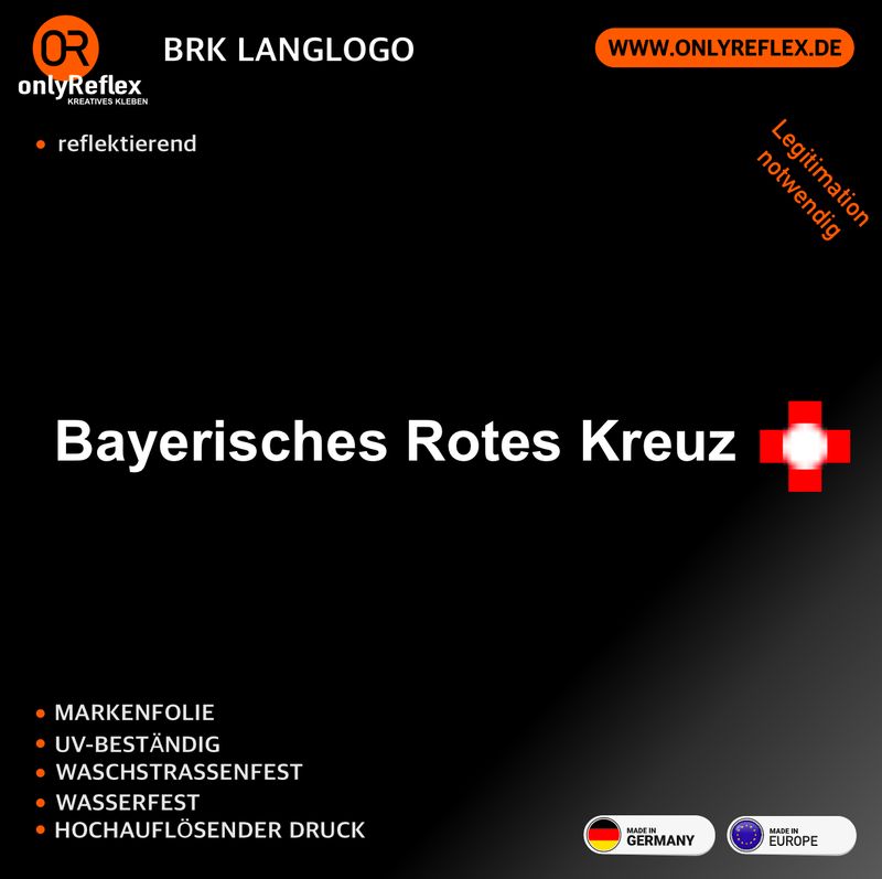 Bayerisches Rotes Kreuz Langlogo - Aufkleber Bayerisches Rotes Kreuz Langlogo - Aufkleber