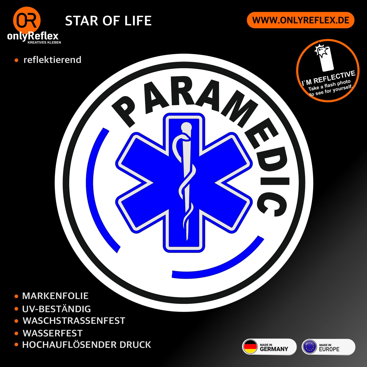 Paramedic Star of Life - Rundlogo Paramedic Star of Life - Rundlogo