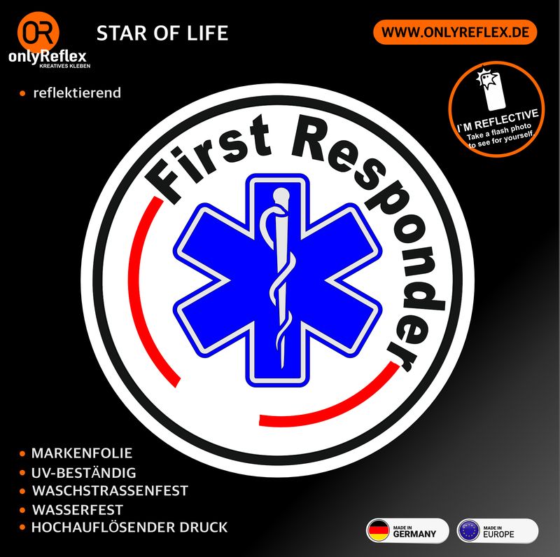 First Responder Star of Life - Rundlogo First Responder Star of Life - Rundlogo
