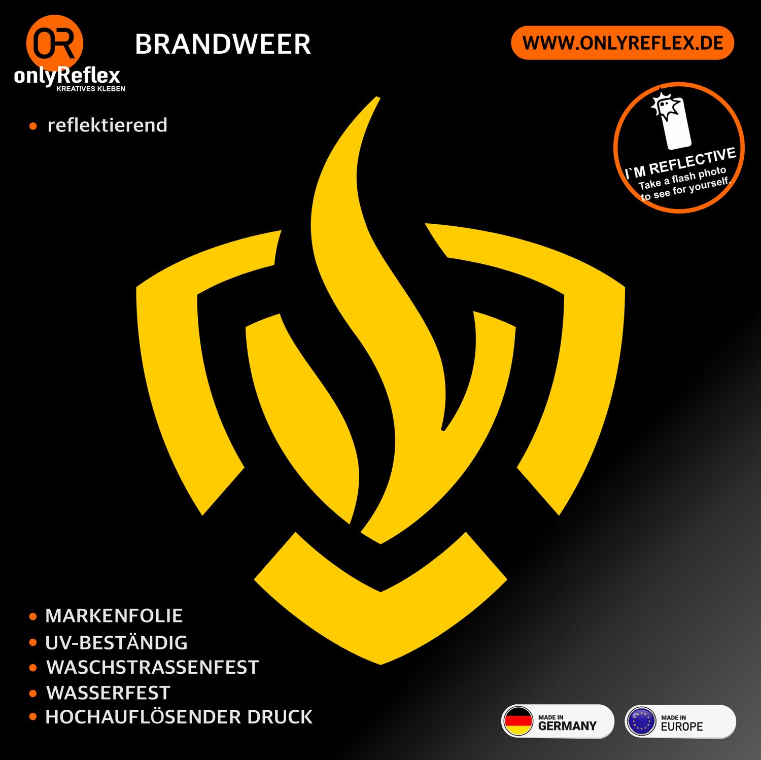 Brandweer Kontur - Rundlogo Aufkleber Brandweer Kontur - Rundlogo Aufkleber