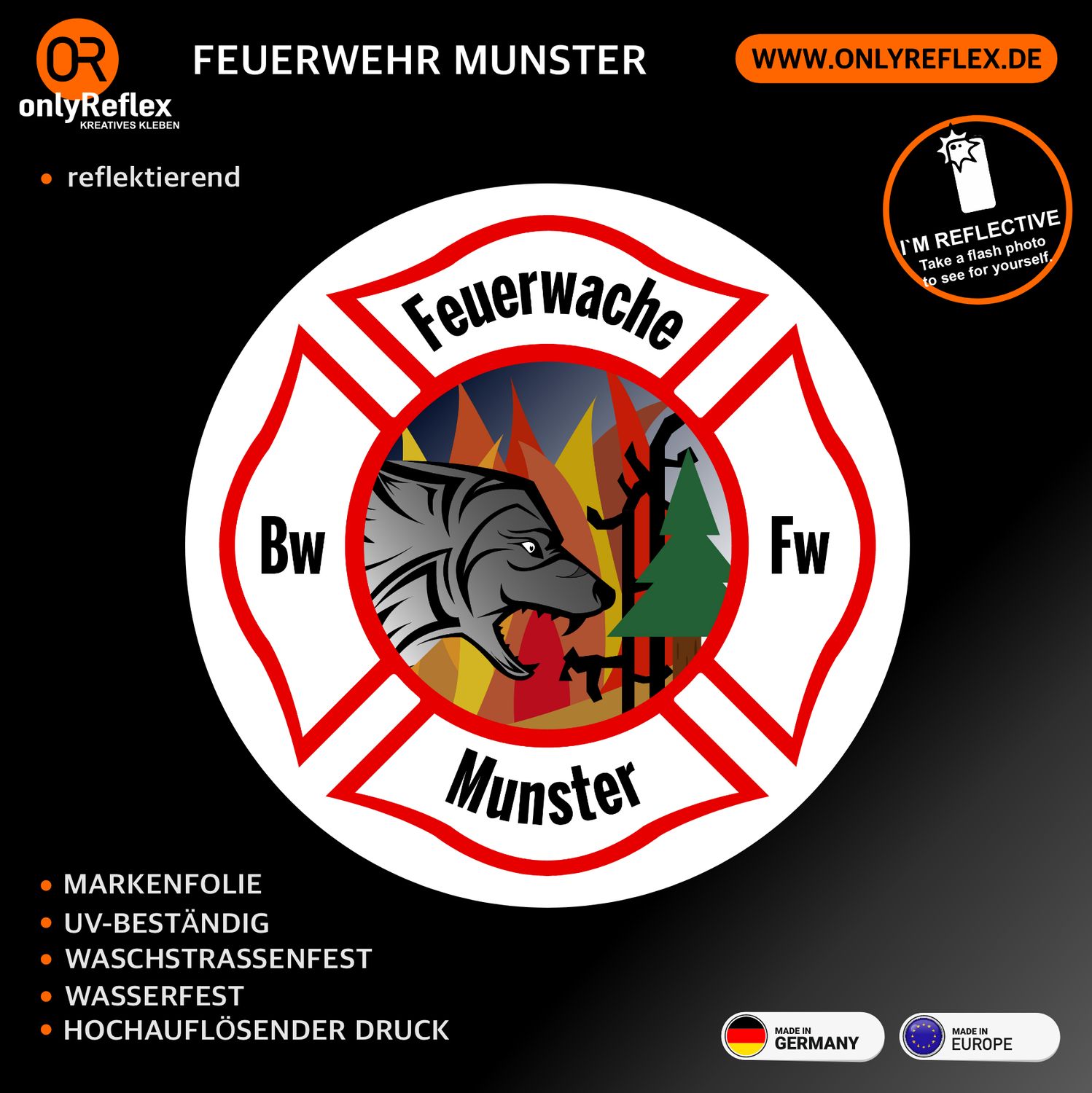 Feuerwehr Munster - Rundlogo- Aufkleber Feuerwehr Munster - Rundlogo- Aufkleber