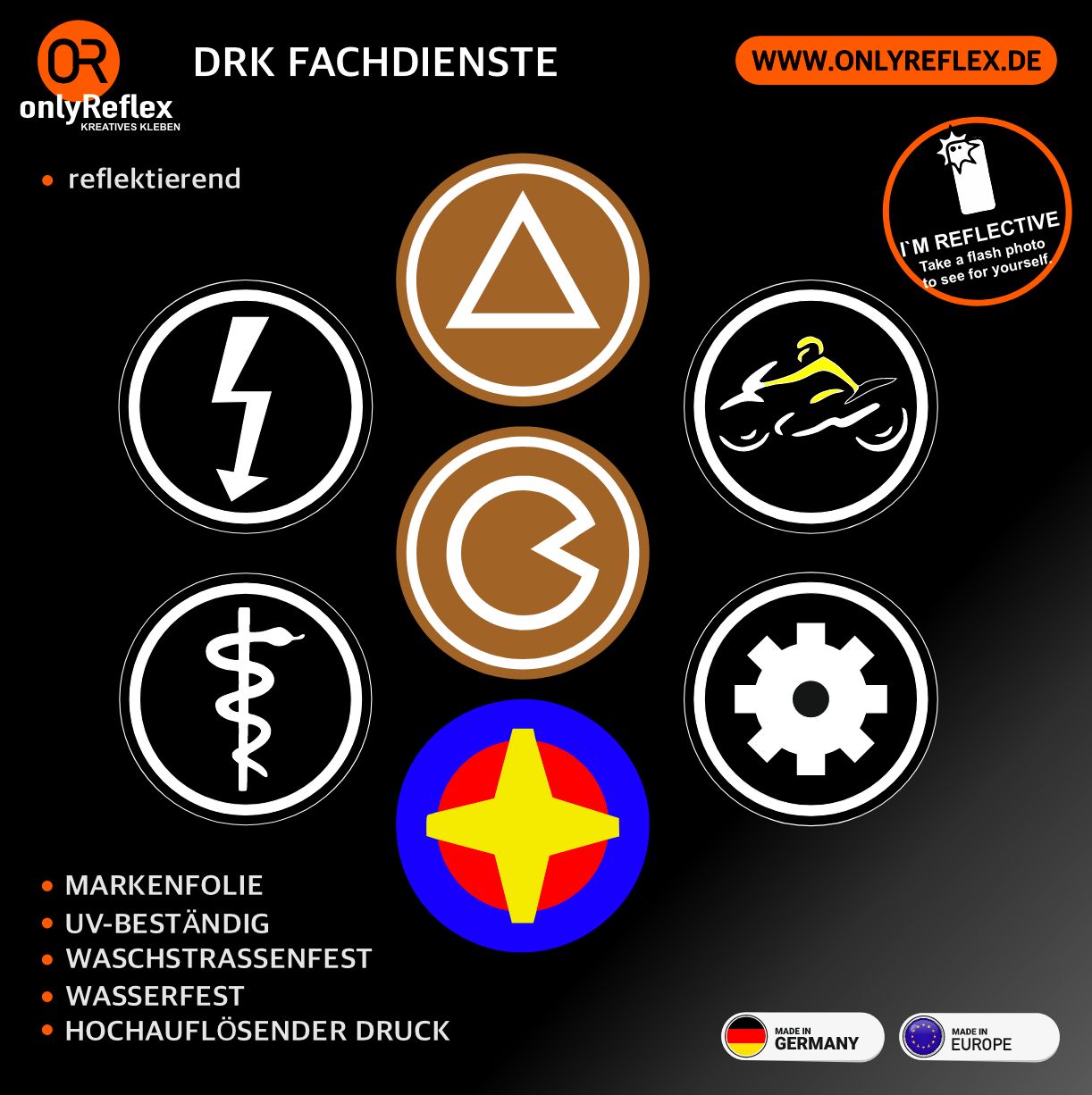 Fachdienste DRK - Rundlogo- Aufkleber Fachdienste DRK - Rundlogo- Aufkleber