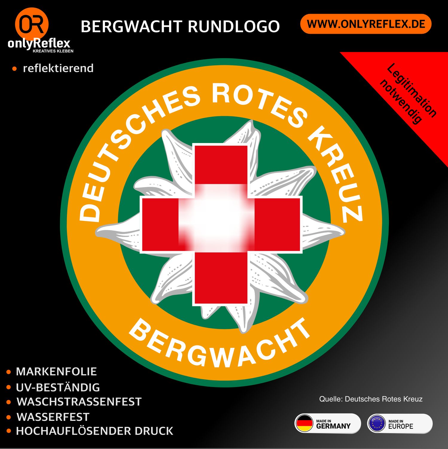 Bergwacht - Rundlogo- Aufkleber Bergwacht - Rundlogo- Aufkleber