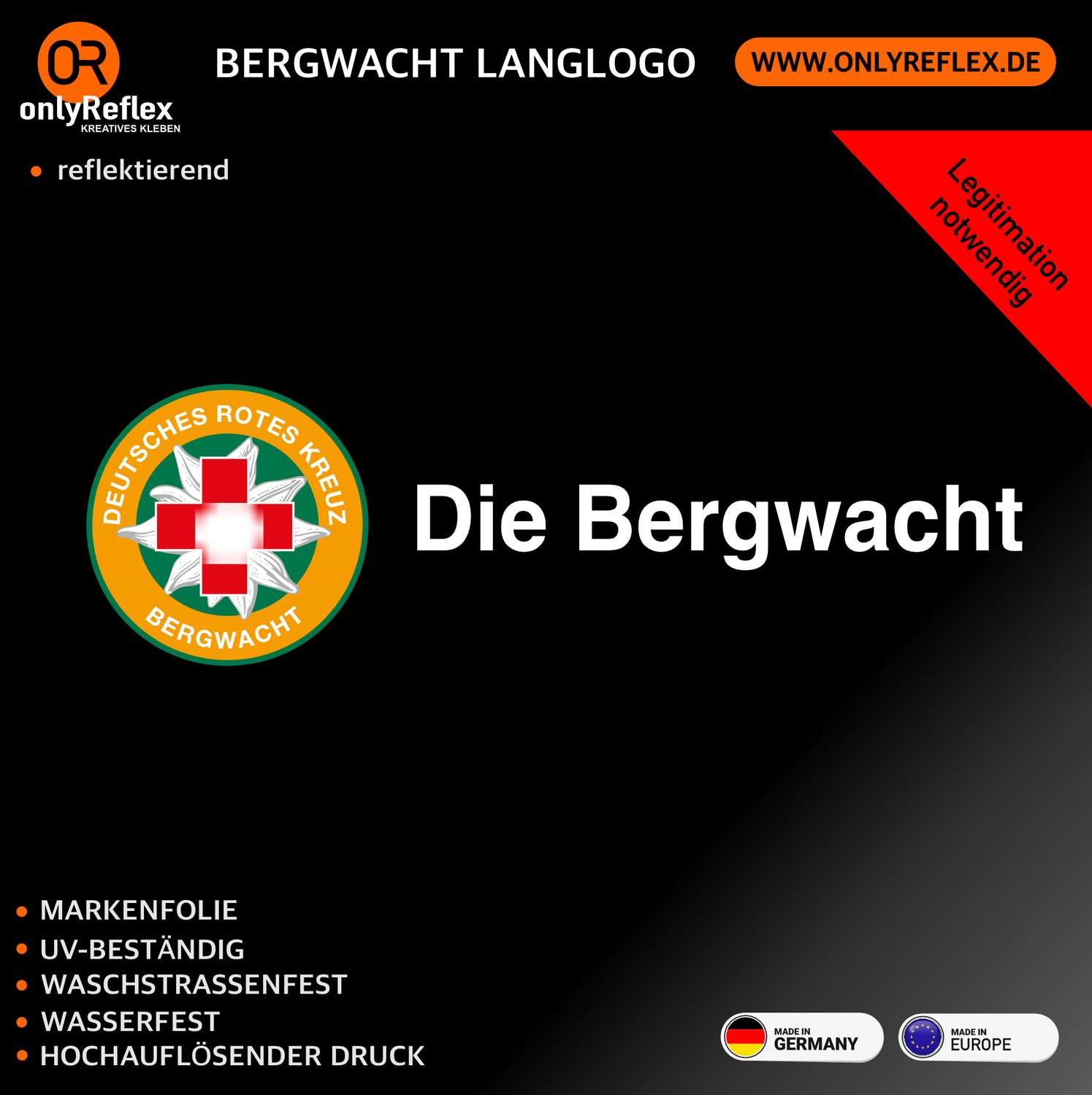 Bergwacht Langlogo - Aufkleber Bergwacht Langlogo - Aufkleber