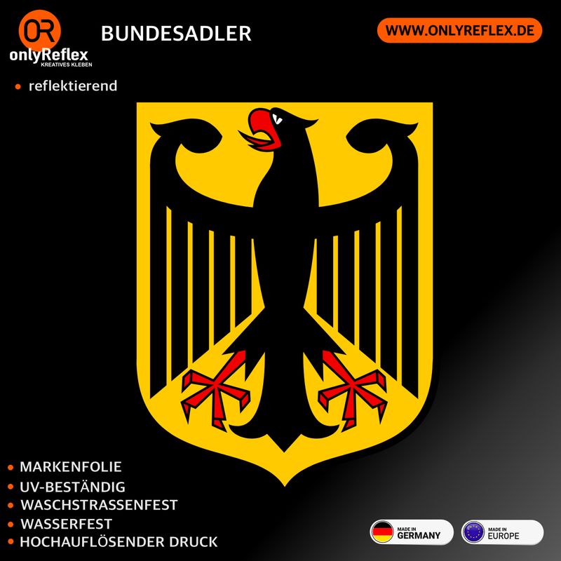 Bundesadler gelb - Aufkleber