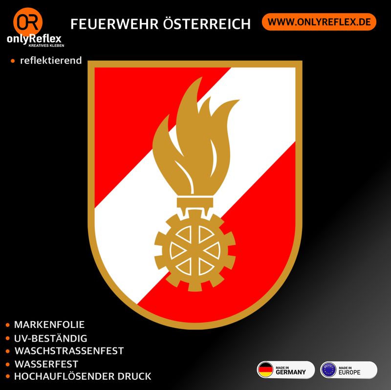 Feuerwehr Österreich - Rundlogo- Aufkleber Feuerwehr Österreich - Rundlogo- Aufkleber