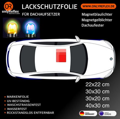 Lackschutzfolie für Dachaufständer - Blaulicht Gelblicht Lackschutzfolie für Dachaufständer - Blaulicht Gelblicht