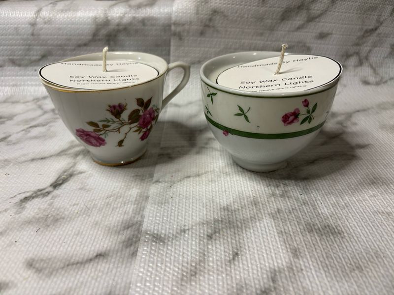 Northern Lights Teacup Candle