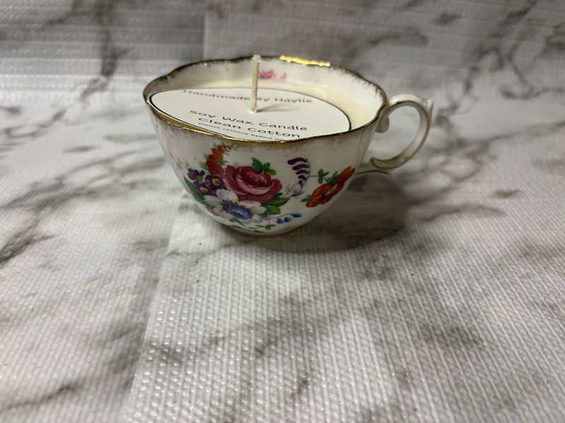 Clean Cotton Teacup Candle