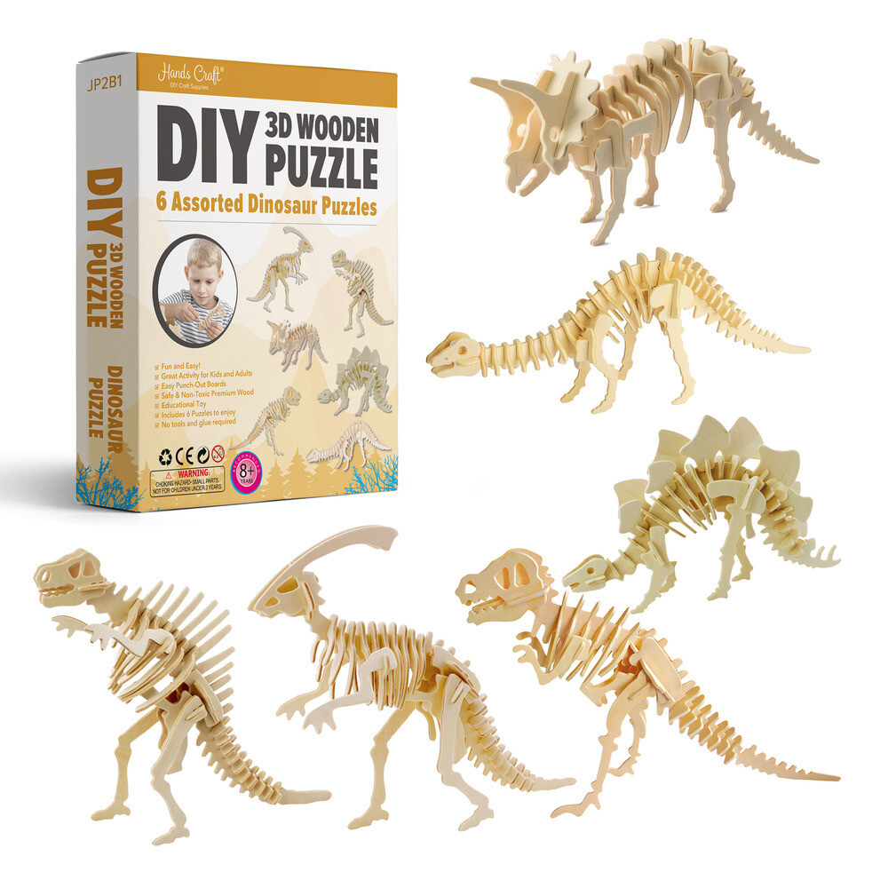 3D Puzzle - 6pk - Dinosaurs 1b