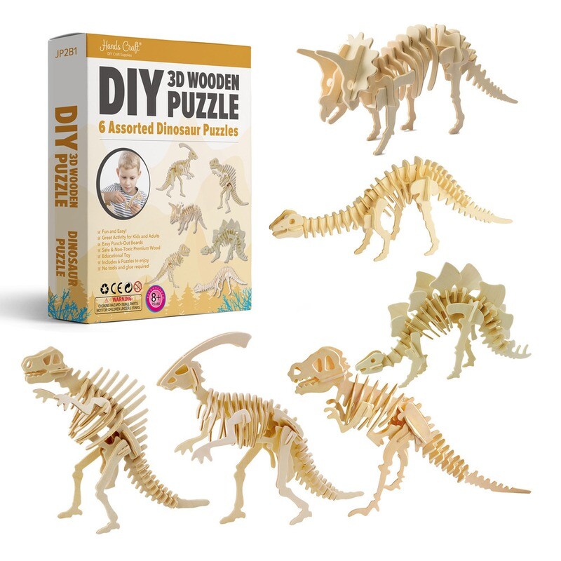 3D Puzzle - 6pk - Dinosaurs 1b