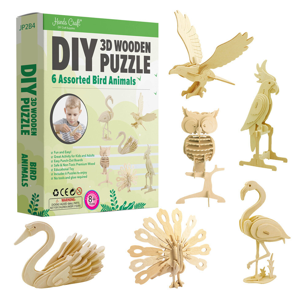 3D Puzzle - 6pk - Birds