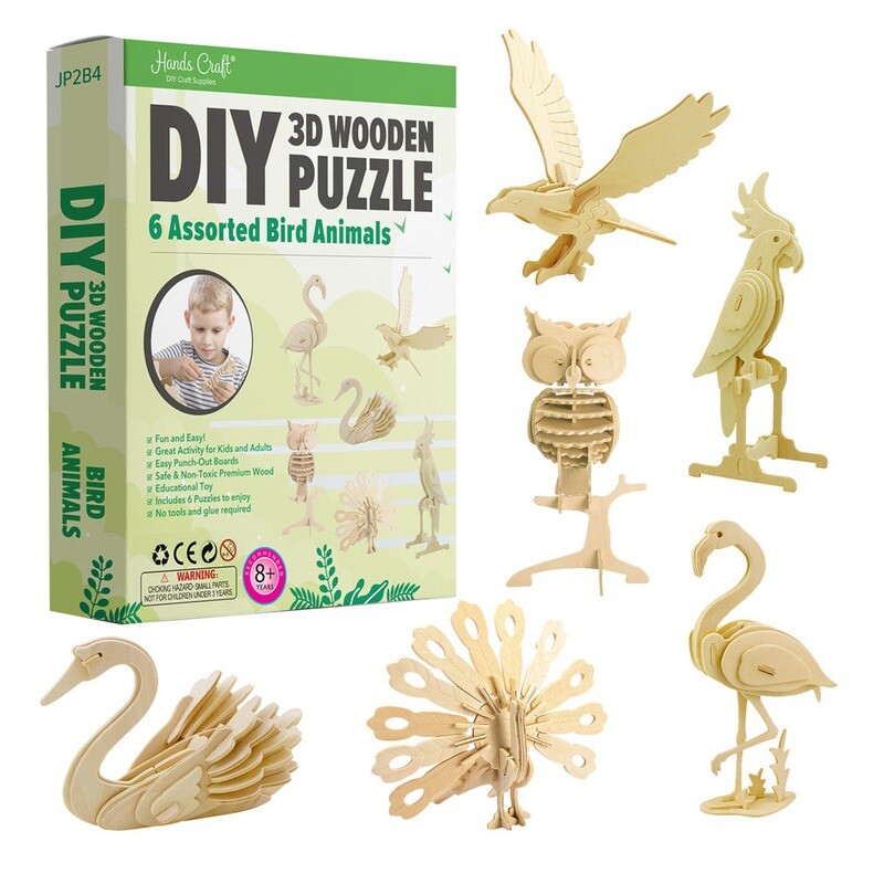 3D Puzzle - 6pk - Birds