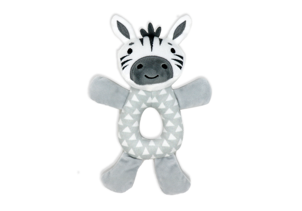 Plush Ring Rattle - Zebra