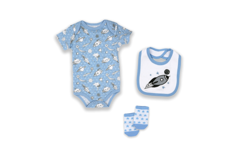 Bib Suit Sock Set - Blue Space