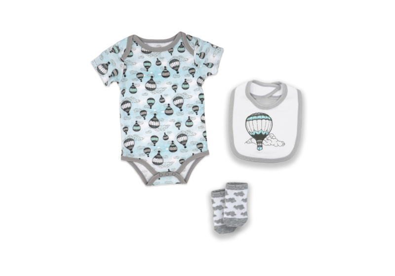 Bib Suit Sock Set - Grey Balloon