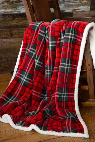 Holiday Plaid Plush Throw