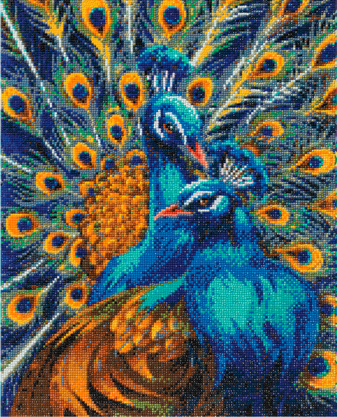 Crystal Art Blue Rhapsody Peacocks