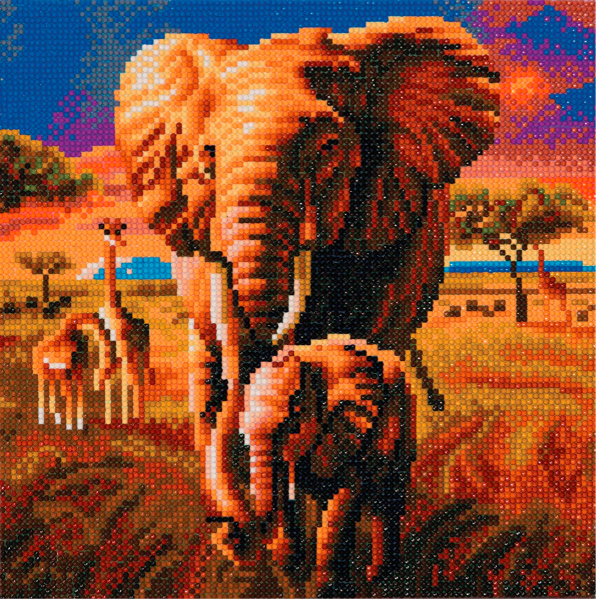 Crystal Art Elephant of Savana 1b