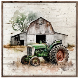 Barn &amp; Green Tractor