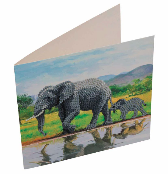 Crystal Art Elephant Card