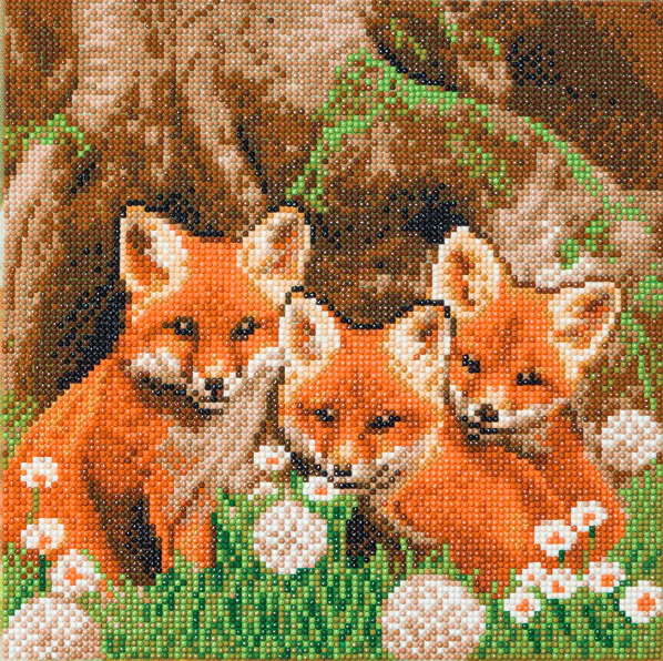 Crystal Art Fox Cubs