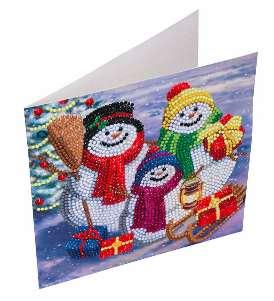 Crystal Art Snowman Family Card Kit