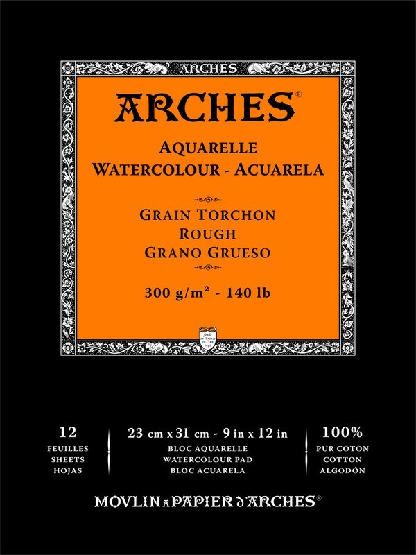 Arches 140lb Rough 9x12 12sh