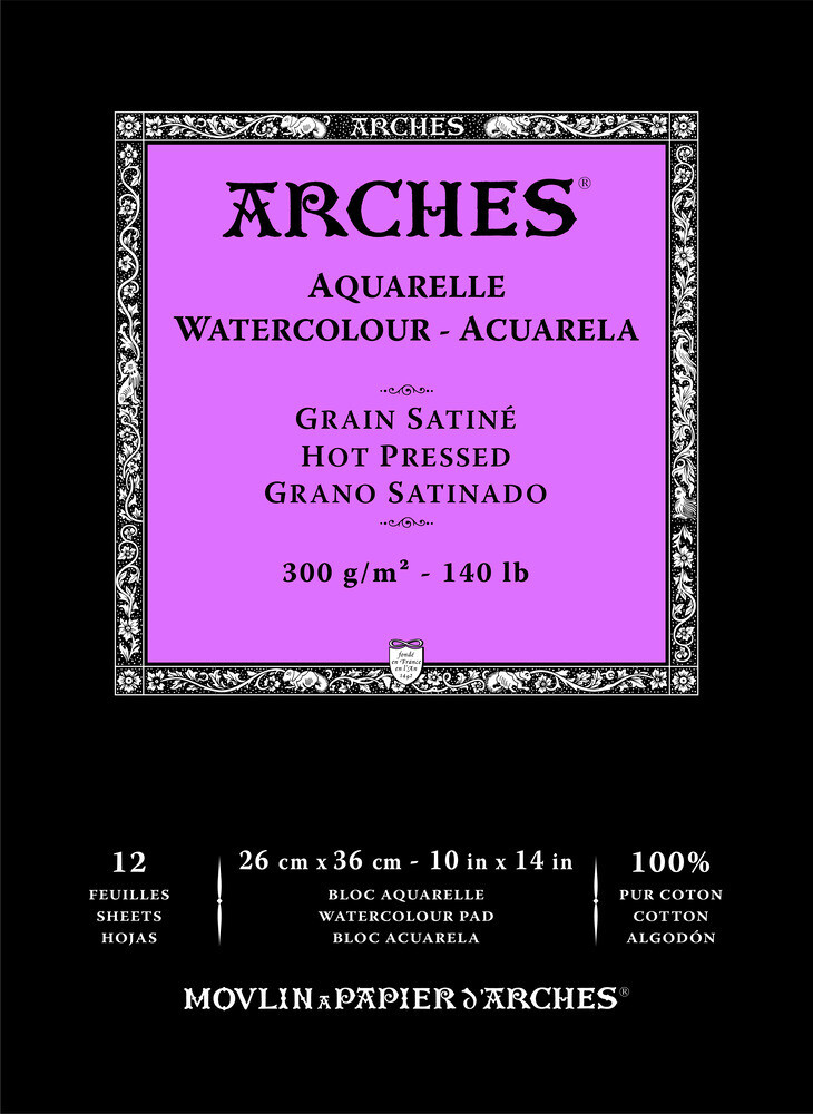 Arches 140lb Hot Press 10x14 12sh