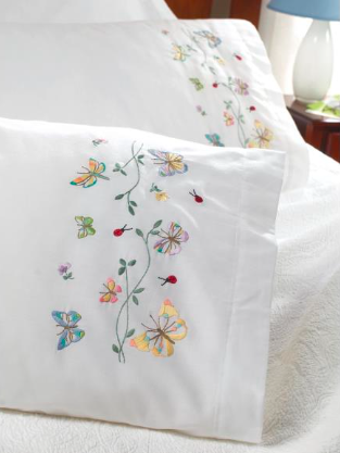 Bucilla Pillow Case Buterfly