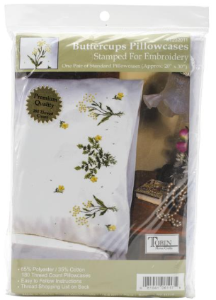 Stamped Pillow Cases - Buttercups
