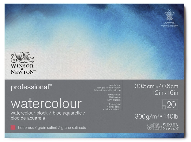 Windsor Pro Watercolor Hot Press 12x16