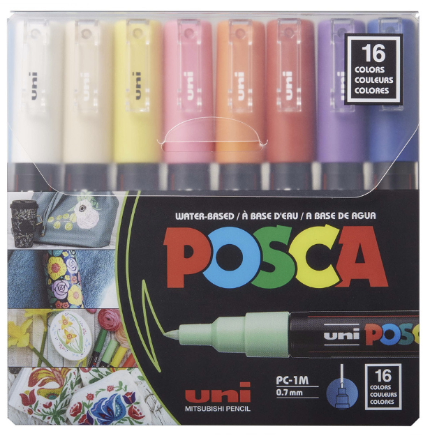 POSCA 16pk Extra Fine Basic Colors
