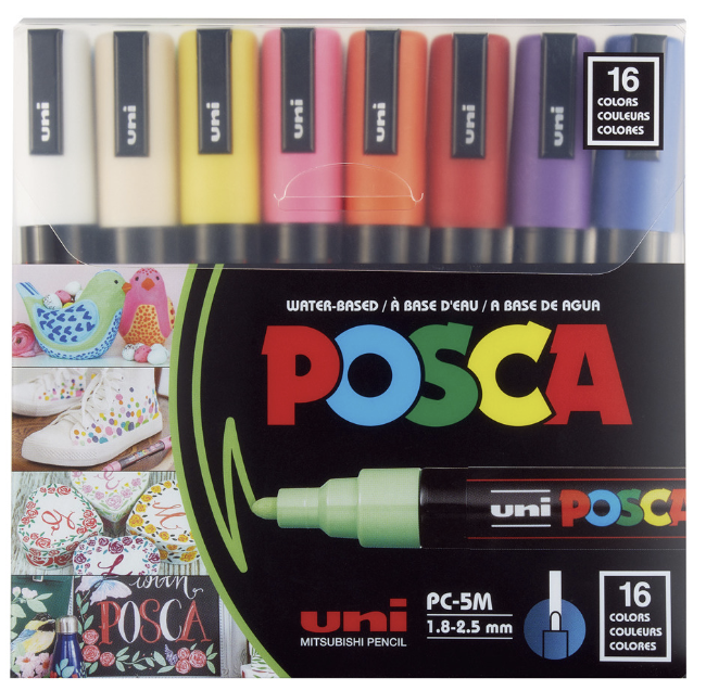 POSCA 16pk Medium Basic Colors