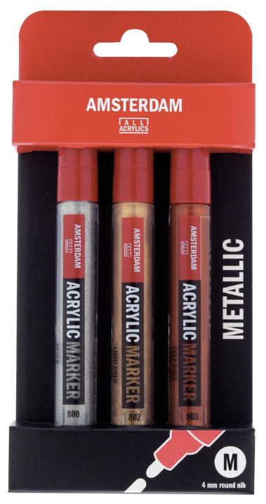 Amsterdam Acrylic Marker Set Metallic 3pk