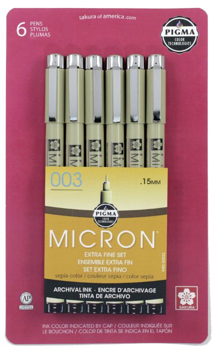 Pigma Micron Extra Fine Sepia 6pk