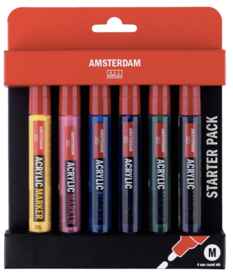 Amsterdam Acrylic Marker Set Basic 6pk