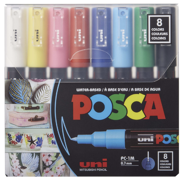 POSCA 8pk Extra Fine Basic Colors
